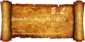 Benkóczky Lázár névjegykártya